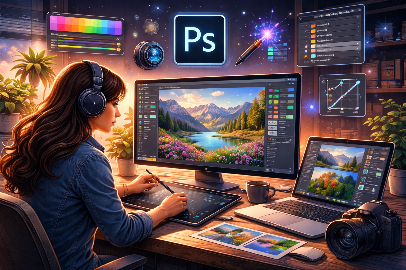 Image processing using Adobe Photoshop